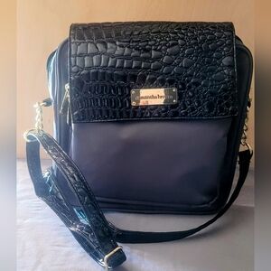 SAMANTHA  BROWN.. Black-grey Women's Crossbody Purse.